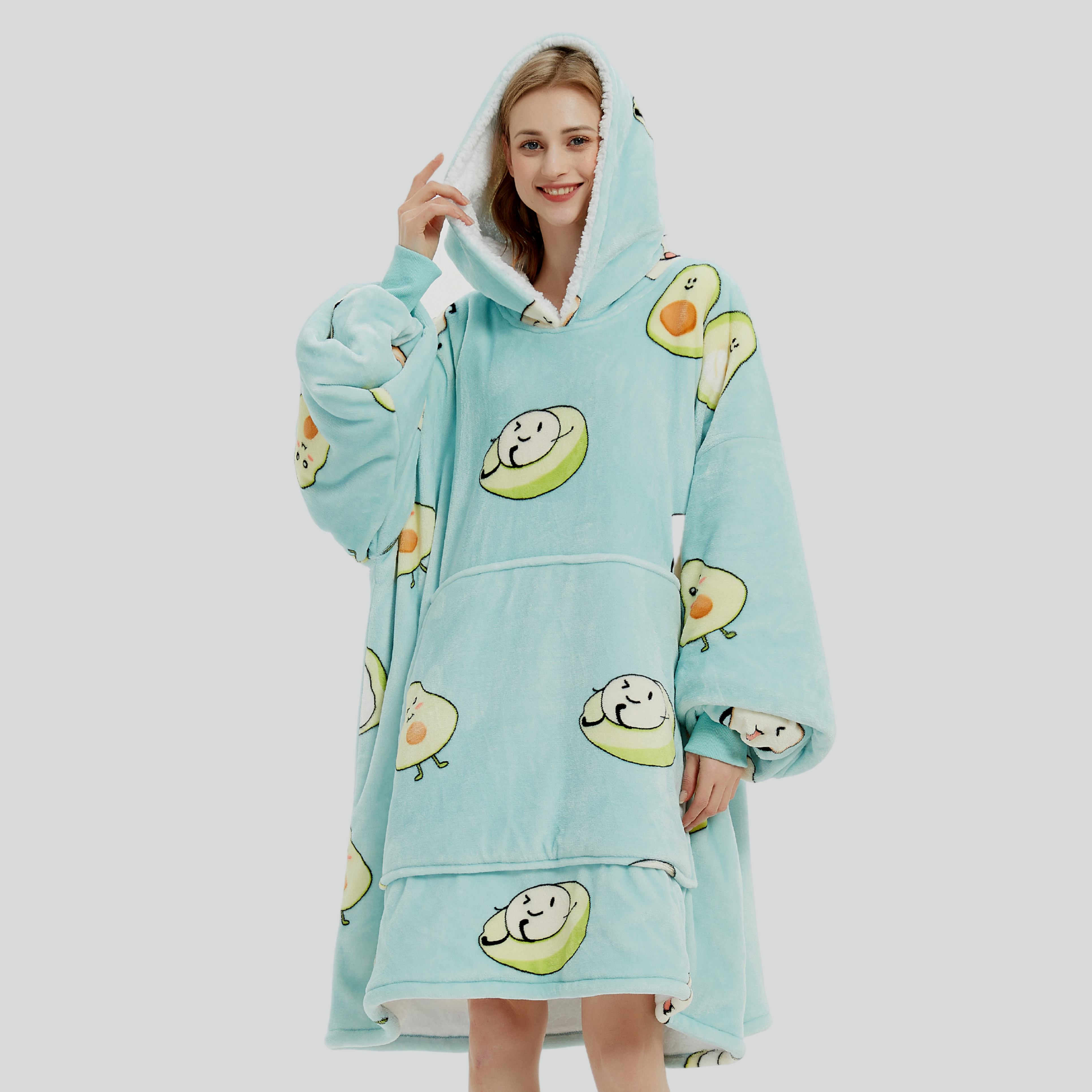avocado oversized hoodie blanket