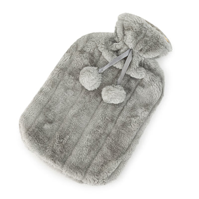 Square Luxury Hot Water Bottle & Cover - Grey