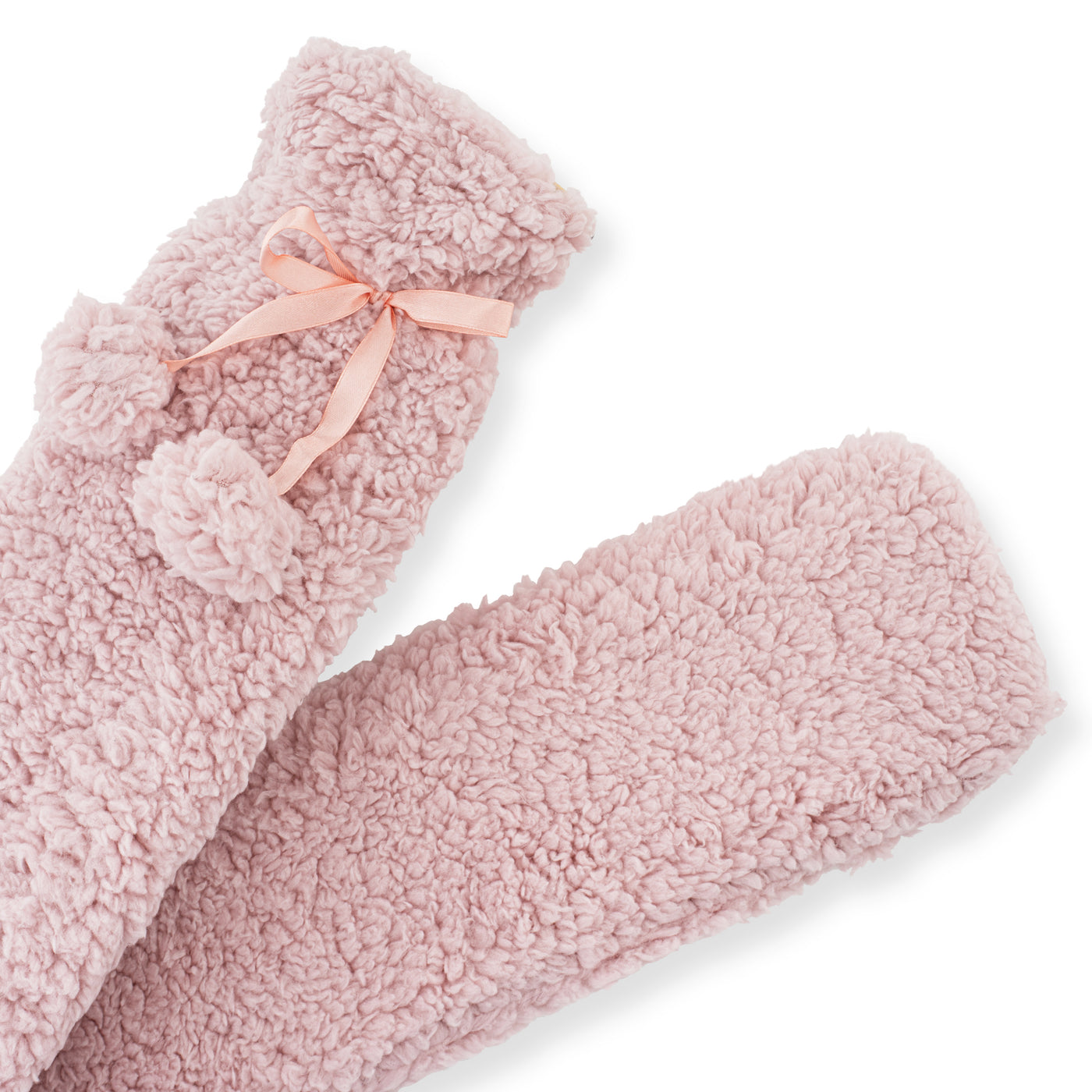 Long Hot Water Bottle with Sherpa Cover - Pink