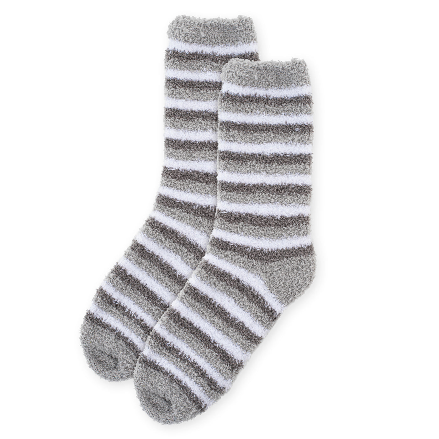 Striped Cosy Socks - Grey & White