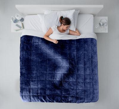 Weighted Sherpa Blanket - Navy